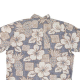 BISHOPS Mens Blue & Cream Hawaiian Shirt M Cotton Blend Summer Casual
