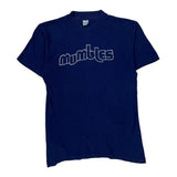 70S Mumbles T.K.O Spellout T-Shirt - Small Blue Cotton