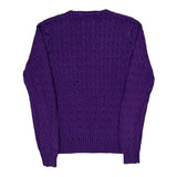 Ralph Lauren Sport Cable Knit Sweater - Large Purple Cotton