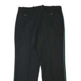 Black Relaxed Fit Mens Trousers W34 L28 Polyester Blend Zip Closure Side Stripe