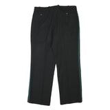 Black Relaxed Fit Mens Trousers W34 L28 Polyester Blend Zip Closure Side Stripe
