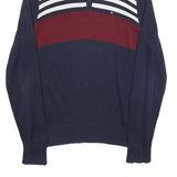 TOMMY HILFIGER Mens Navy & White Stripe Red Colourblock Patterned Cotton Jumper