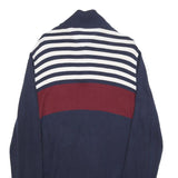 TOMMY HILFIGER Mens Navy & White Stripe Red Colourblock Patterned Cotton Jumper