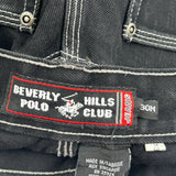 Beverly Hills Polo Club Cargo Trousers - 32W 30L Black Cotton