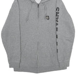 VANS Mens Grey Zip Up Hoodie M Cotton Blend Casual Streetwear Sweatshirt