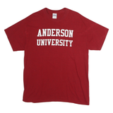 GILDAN Mens Red Anderson University Graphic T-Shirt L Short Sleeve Crew Neck
