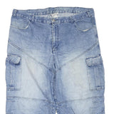 Mens Blue Denim Cargo Shorts XL W40 Cotton Blend Casual Summer Wear