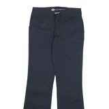 DICKIES Womens Cotton Blend Navy Regular Flared Trousers W28 L30 Workwear