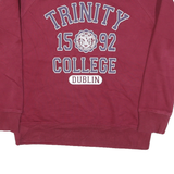 TRINITY COLLEGE DUBLIN Mens Maroon Crew Neck M Cotton Blend Sweatshirt