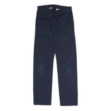 CARHARTT Mens Cotton Blend Navy Regular Fit Straight Leg Trousers W28 L32