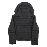 ZARA Womens Black Quilted Jacket XL Polyester Blend Hooded Zip Casual Outerwear