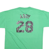 RUSSELL ATHLETIC Mens Green Graphic T-Shirt M Short Sleeve Crew Neck Button