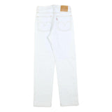 LEVI'S Womens White Regular Fit Straight Leg Denim Jeans W23 L28 Button Closure
