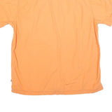 TOMMY JEANS Mens Orange Striped Shirt M Cotton Blend Casual Summer