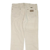 WRANGLER Mens Beige Regular Straight Denim Light W34 L31 Cotton Blend Zip Jeans