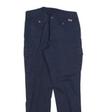 LAUREN RALPH LAUREN Womens Cotton Blend Navy Slim Cargo Trousers W32 L30 Casual