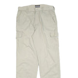 GSWD Mens Relaxed Beige Cargo Cotton Blend Trousers W32 L34 Casual Utility