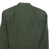 GOSSL Womens Green Button Jacket M Woven Plain Classic Relaxed
