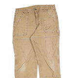 DICKIES Mens Regular Fit Beige Cotton Blend Denim Workwear Jeans W36 L32 Zip