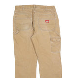 DICKIES Mens Regular Fit Beige Cotton Blend Denim Workwear Jeans W36 L32 Zip