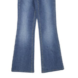 CACHE Womens Blue Regular Flared Denim Light W28 L30 Jeans Button Zip