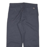 DICKIES Mens Regular Navy Blue Cotton Blend Zip Trousers W32 L28 Workwear