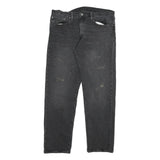 LEVI'S 507 Mens Regular Fit Black Denim Jeans W33 L30 Distressed Cotton Blend