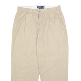 POLO RALPH LAUREN Mens Cotton Beige Relaxed Straight Trousers W33 L25 Casual