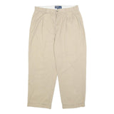 POLO RALPH LAUREN Mens Cotton Beige Relaxed Straight Trousers W33 L25 Casual