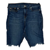 True Religion Denim Shorts - 31W UK 10 Blue Cotton Blend