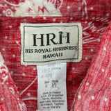 His Royal Highness Floral Hawaiian Shirt - Medium Red Cotton