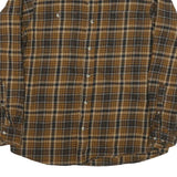 REDHEAD Mens Brown & Black Check Long Sleeve Shirt L Cotton Blend Casual
