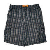 Lee Checked Cargo Shorts - 32W 10L Gray Cotton