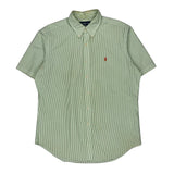 Ralph Lauren Striped Short Sleeve Shirt - Large White Cotton