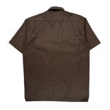 Dickies Short Sleeve Shirt - Large Brown Polyester Blend