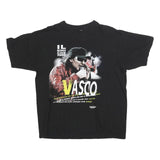 BASIE Womens Black & Yellow Vasco Graphic T-Shirt XL Short Sleeve Crew Neck