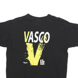 BASIE Womens Black & Yellow Vasco Graphic T-Shirt XL Short Sleeve Crew Neck