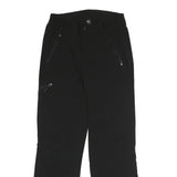 CRANE Womens Polyester Black Regular Fit Straight Leg Trousers W26 L29 Zip