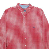 CHAPS Mens Red Check Shirt XL Cotton Button Down Long Sleeve Classic