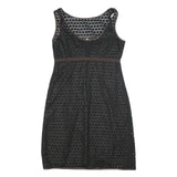 PAULE KA Womens Black & Brown Casual Dress Polyester Sleeveless Knee Length M