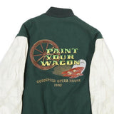 NIELLA CUSTOM DESIGN Mens Green & White Paint Your Wagon Wool Jacket L Button