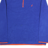NAUTICA Mens Blue & Orange Plain Pullover Crew Neck Basic Knit Jumper XL Casual