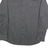 WRANGLER Mens Grey Plain Cotton Blend Shirt M Button Long Sleeve Casual Workwear