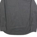WRANGLER Mens Grey Plain Cotton Blend Shirt M Button Long Sleeve Casual Workwear