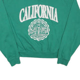 Womens Green California Crew Neck XL Cotton Blend Sweatshirt Casual Pullover