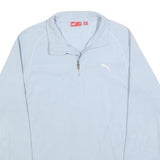 PUMA Womens Blue Plain Jumper Half Zip Basic Knit M Sportswear Activewear