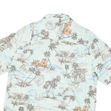 BATICK BAY Mens Blue & Brown Hawaiian Shirt L Cotton Blend Lightweight Casual