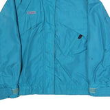 COLUMBIA Womens Blue Outdoor Jacket M Polyester Zip Plain Lightweight Activewear