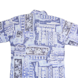 BLUE WATER Mens Blue Printed Cotton Short Sleeve Shirt M Summer Casual