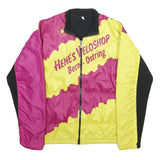 CASTELLI Womens Yellow & Pink Cycling Jacket L Polyester Blend Zip Pockets